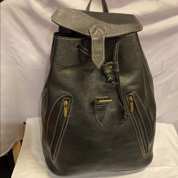 Moroccan Leather Journey Backpack - Picture 12 of 14